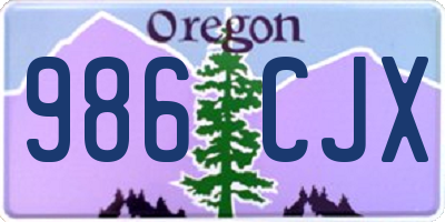 OR license plate 986CJX