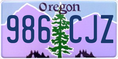 OR license plate 986CJZ