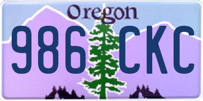 OR license plate 986CKC