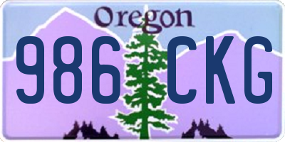 OR license plate 986CKG