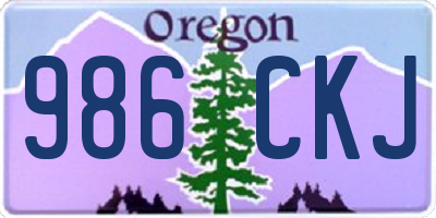 OR license plate 986CKJ