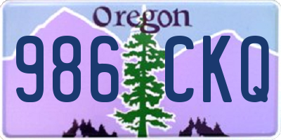 OR license plate 986CKQ