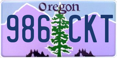 OR license plate 986CKT