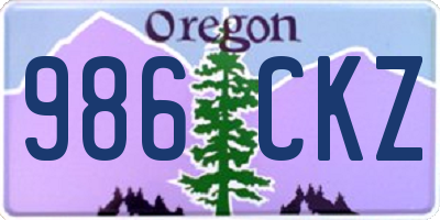 OR license plate 986CKZ