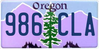 OR license plate 986CLA