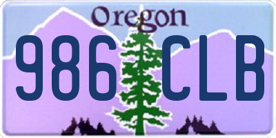 OR license plate 986CLB