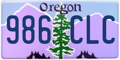 OR license plate 986CLC