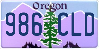 OR license plate 986CLD