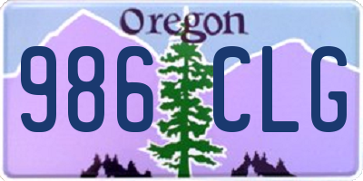 OR license plate 986CLG