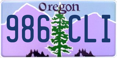 OR license plate 986CLI
