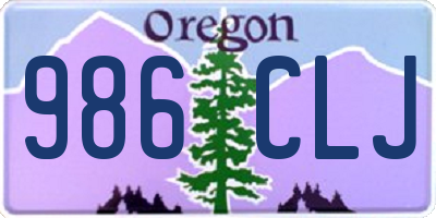 OR license plate 986CLJ