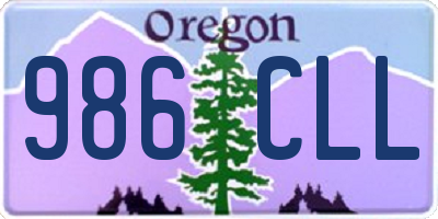 OR license plate 986CLL
