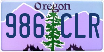 OR license plate 986CLR