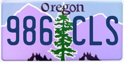 OR license plate 986CLS