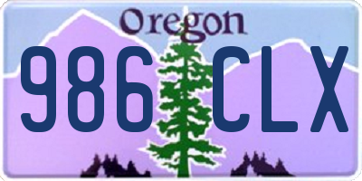 OR license plate 986CLX