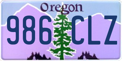 OR license plate 986CLZ