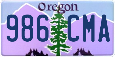 OR license plate 986CMA