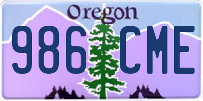 OR license plate 986CME