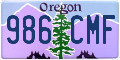 OR license plate 986CMF