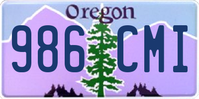 OR license plate 986CMI