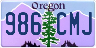 OR license plate 986CMJ
