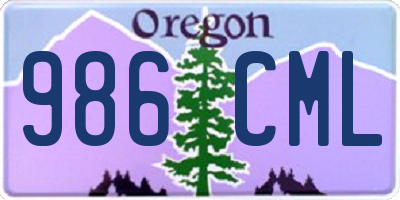 OR license plate 986CML