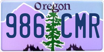 OR license plate 986CMR