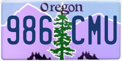 OR license plate 986CMU