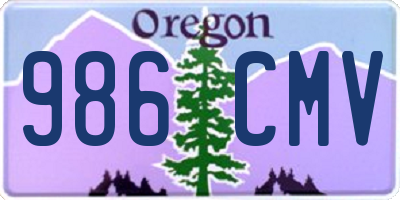 OR license plate 986CMV