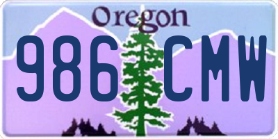 OR license plate 986CMW