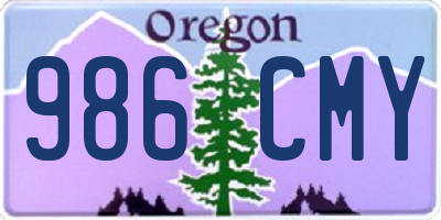 OR license plate 986CMY