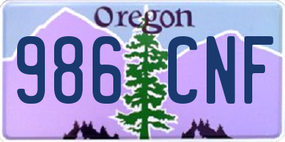 OR license plate 986CNF