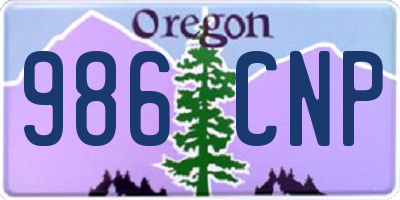 OR license plate 986CNP