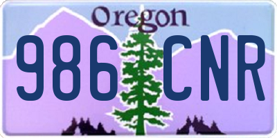 OR license plate 986CNR