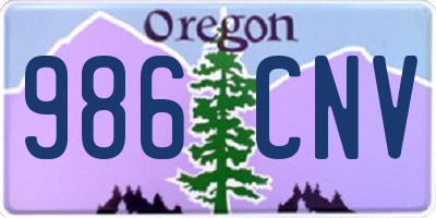 OR license plate 986CNV