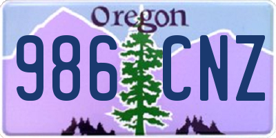 OR license plate 986CNZ