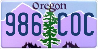 OR license plate 986COC