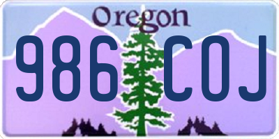 OR license plate 986COJ