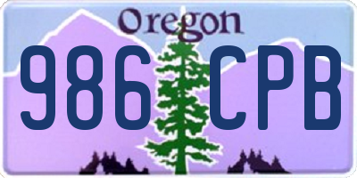 OR license plate 986CPB