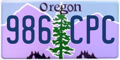OR license plate 986CPC