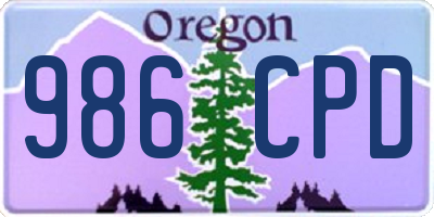 OR license plate 986CPD