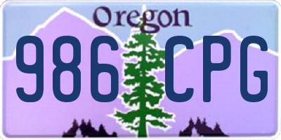 OR license plate 986CPG