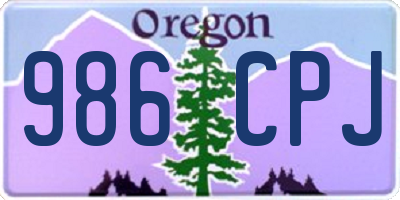 OR license plate 986CPJ