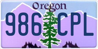 OR license plate 986CPL