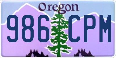 OR license plate 986CPM