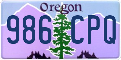 OR license plate 986CPQ