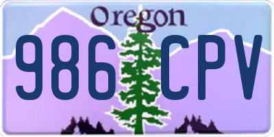 OR license plate 986CPV