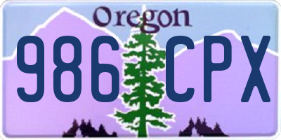 OR license plate 986CPX
