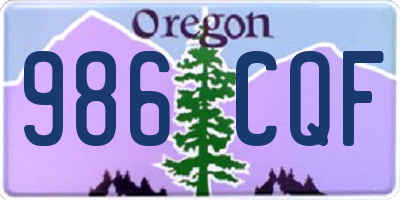 OR license plate 986CQF