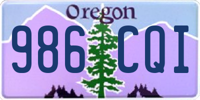 OR license plate 986CQI